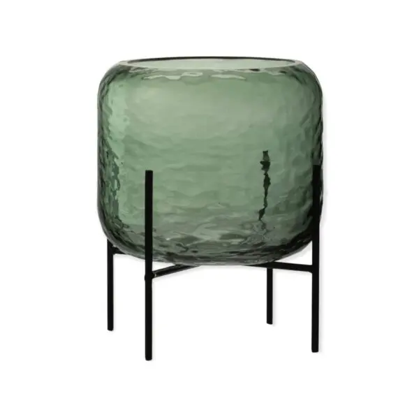 Vase rond irrégulier Spinny - Verre - Vert - S