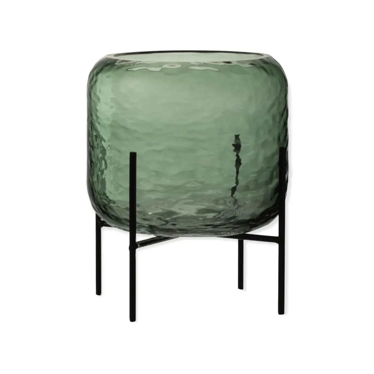 Vase rond irrégulier Spinny - Verre - Vert - S
