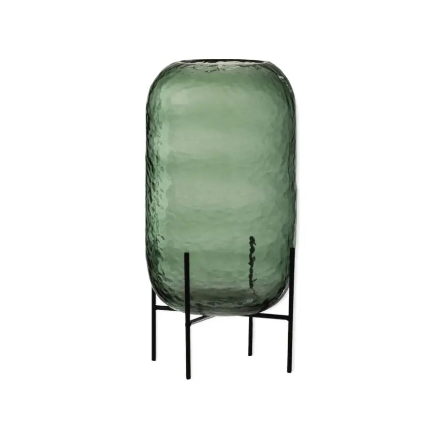 Vase rond irrégulier Spinny - Verre - Vert - L 38x18