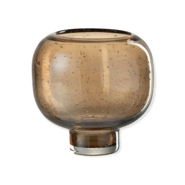 Vase sur pied rond Arulo - Verre - Ambre - SÂ 16x16