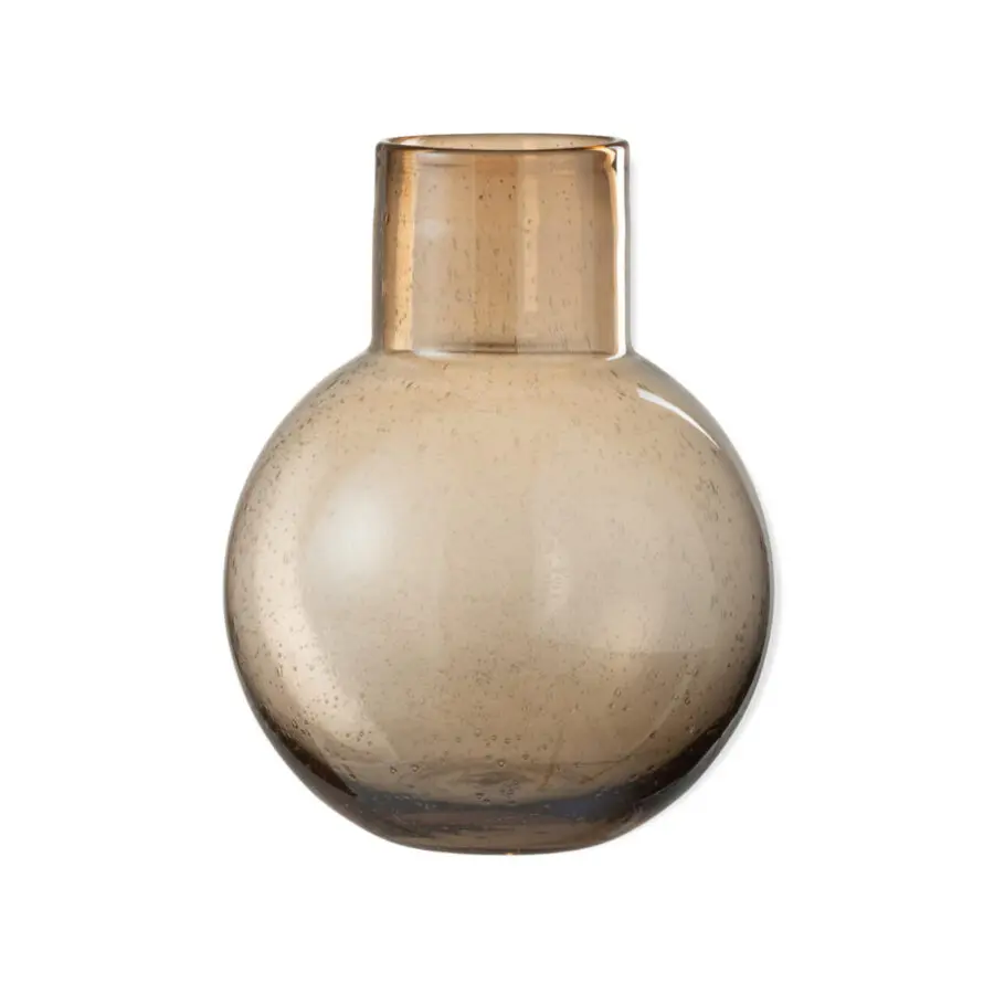 Vase boule goulot Arulo - Verre - Ambre - L
