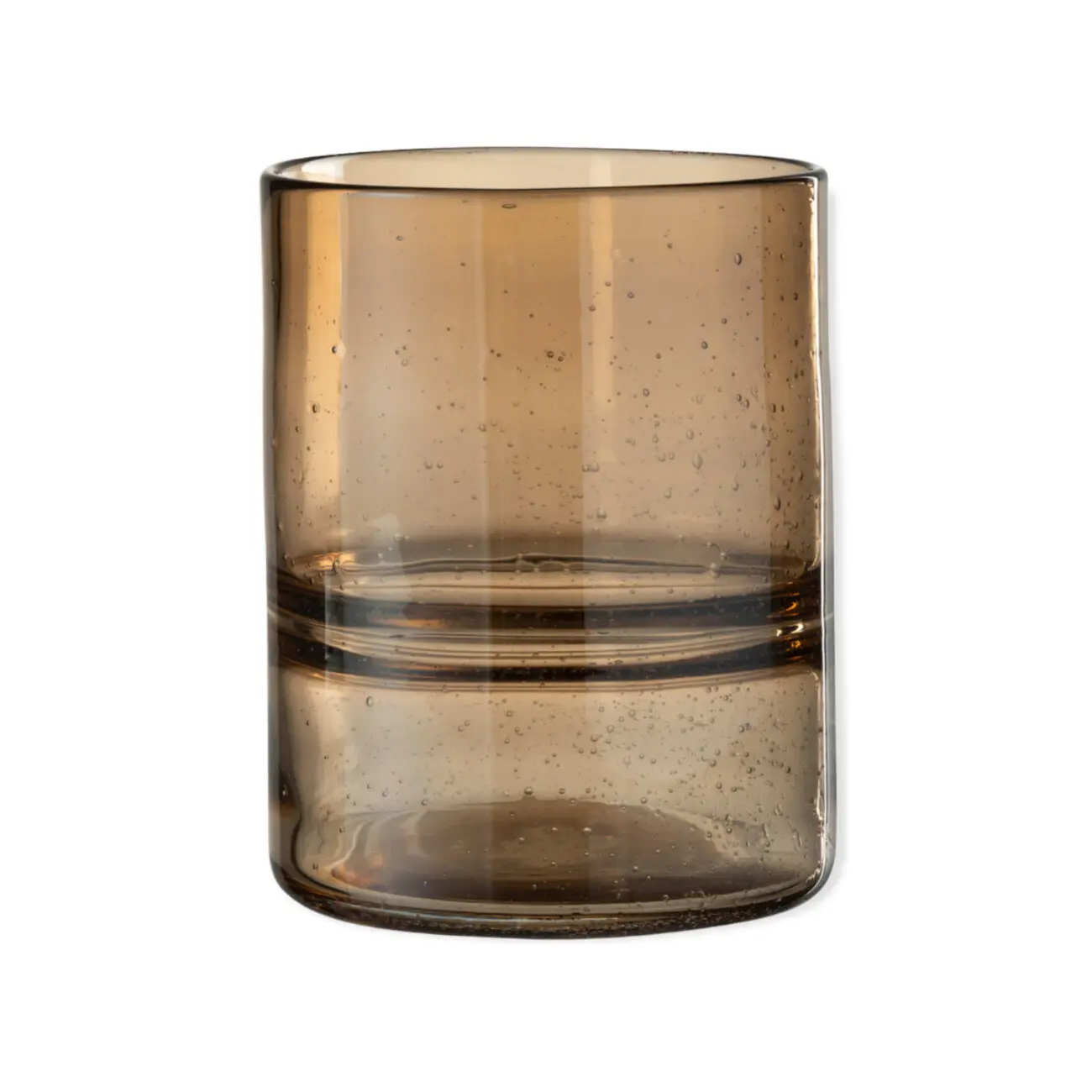 Vase cylindrique nervure Polly - Verre - Ambre