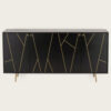 Buffet rayures noir 4 portes Memphis L160