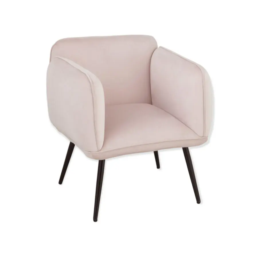 fauteuil velours rose J-line