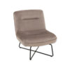 fauteuil bas en velours taupe J-line by Jolipa