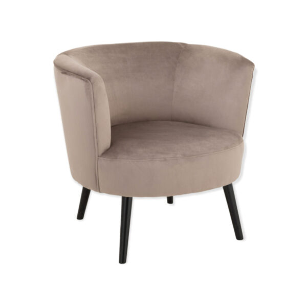 fauteuil rond en velours marron J-line by Jolipa