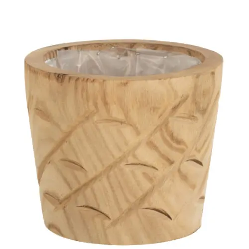 CACHE-POT ENCOCHES BOIS NATUREL MEDIUM