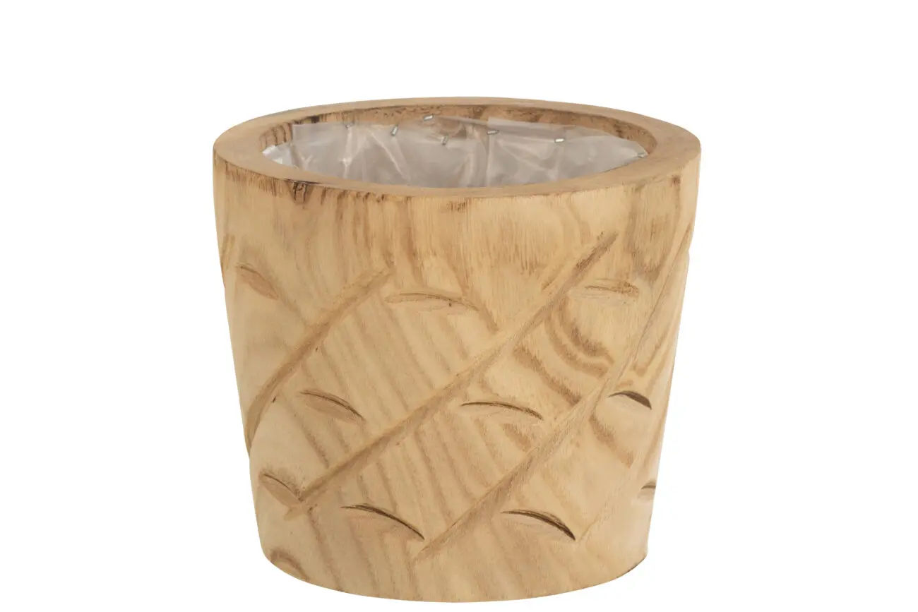 CACHE-POT ENCOCHES BOIS NATUREL MEDIUM