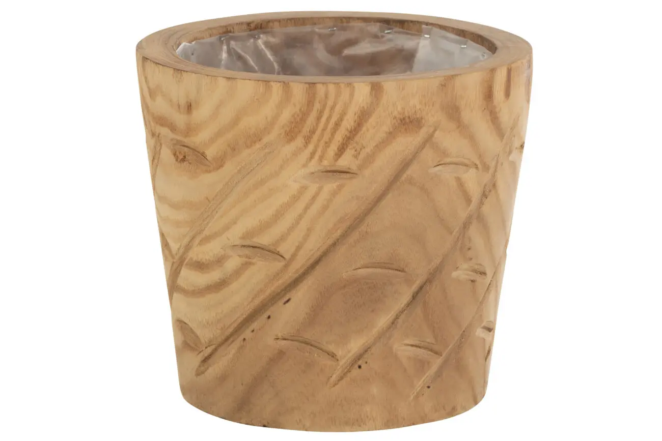 CACHE-POT ENCOCHES BOIS NATUREL LARGE