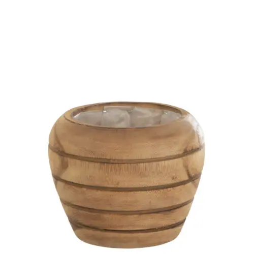 CACHE-POT RAYURES BOIS NATUREL SMALL