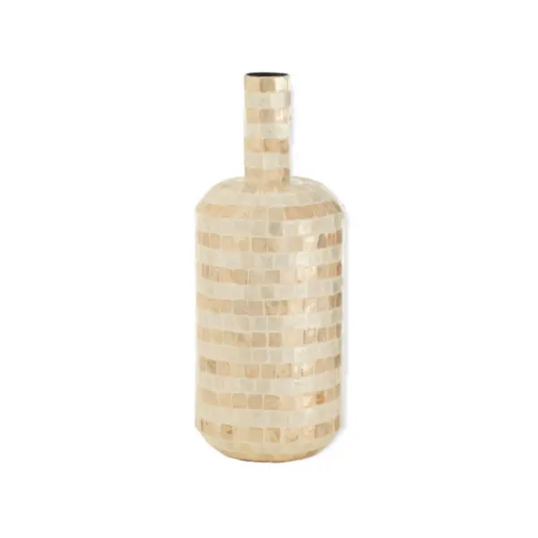 Vase bouteille - Mosaïque/papier H52