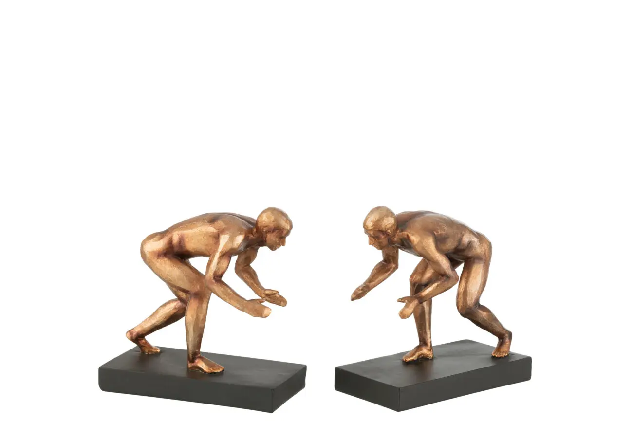 S/2 SERRE LIVRE SPORTIFS POLY BRONZE
