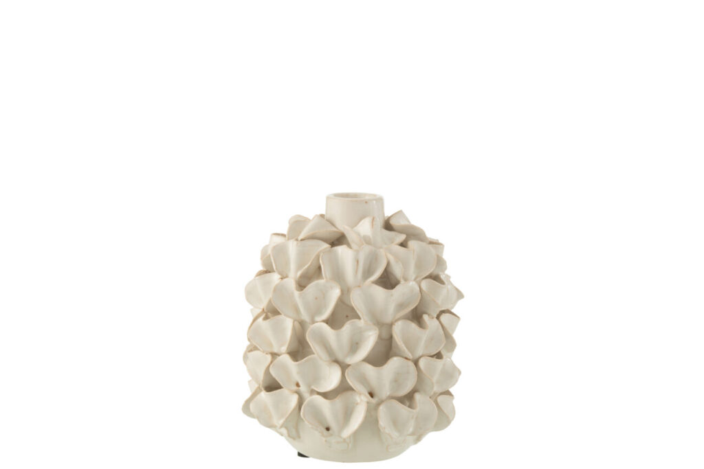 VASE FLEUR DECO CERAMIQUE BLANC - MELIMEL HOME