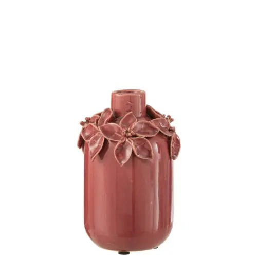 VASE FLEUR CERAMIQUE ROSE