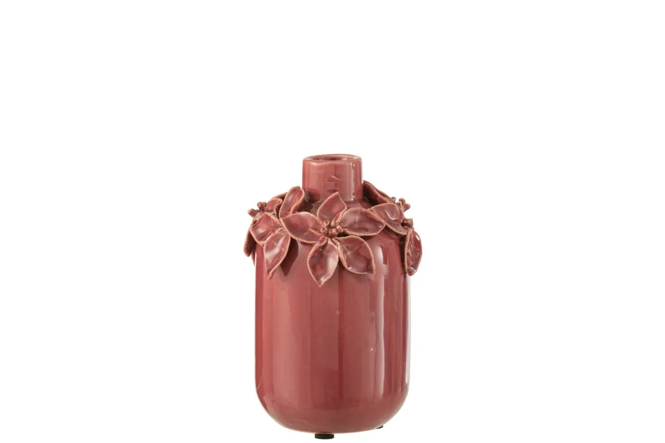 VASE FLEUR CERAMIQUE ROSE