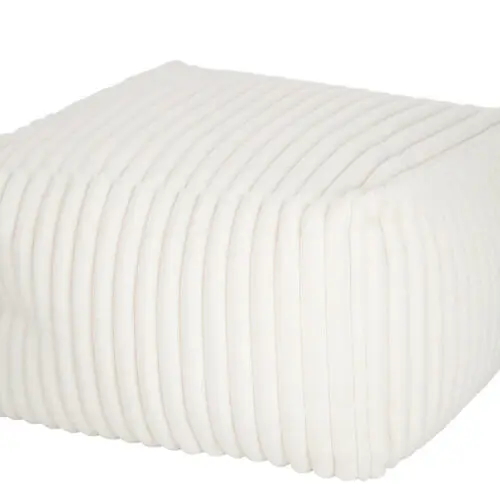 POUF CORDUROY POLYESTER BLANC