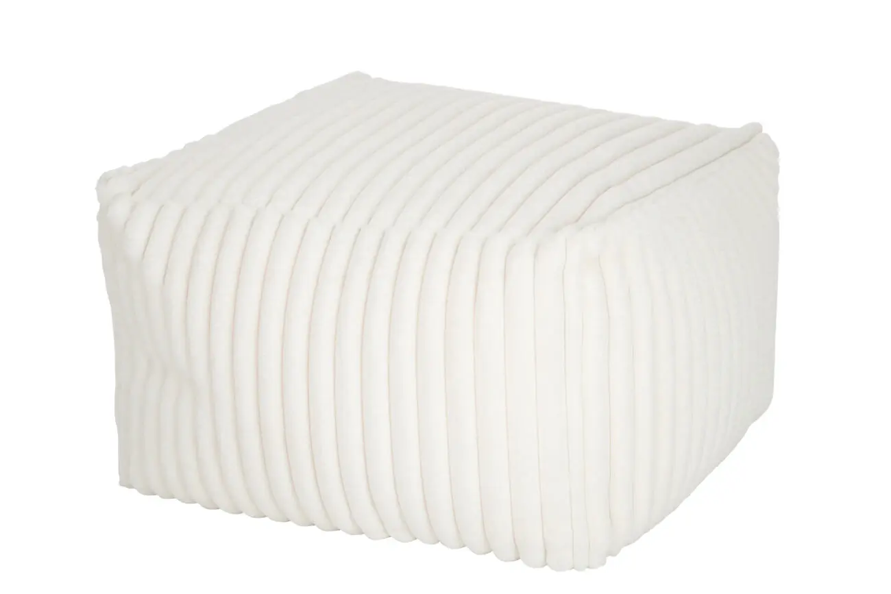 POUF CORDUROY POLYESTER BLANC