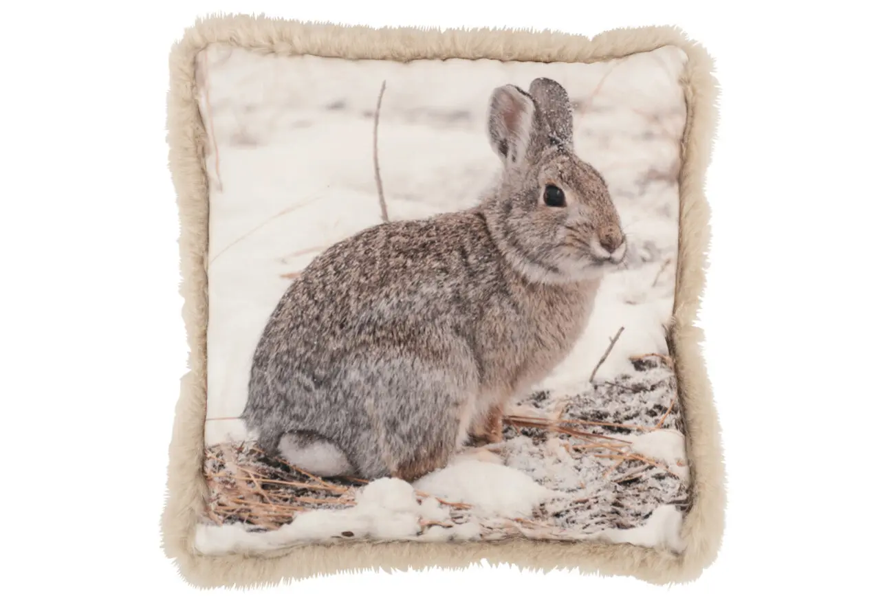 COUSSIN LAPIN POLYESTER BLANC/BEIGE/GRIS
