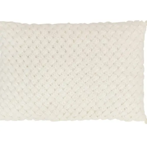 COUSSIN CROCHET FRANGE ACRYL BLANC