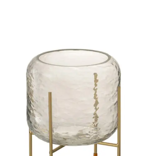VASE ROND +PIED VERRE TRANSPARENT SMALL