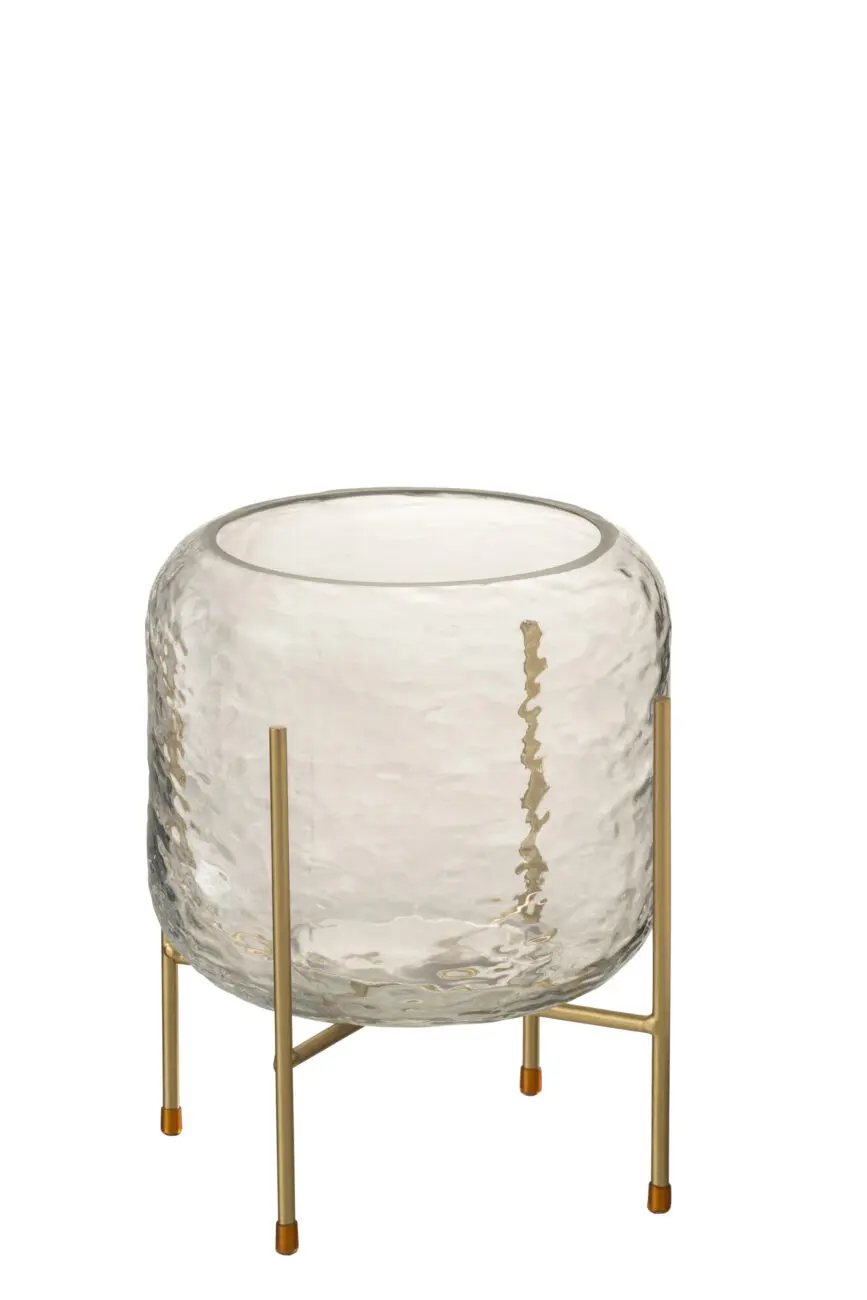 VASE ROND +PIED VERRE TRANSPARENT SMALL