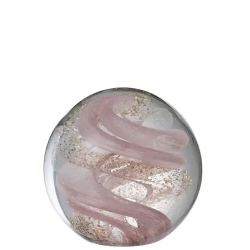 PRESSE PAPIER GUIRLANDE VERRE OR/ROSE/BLANC LARGE