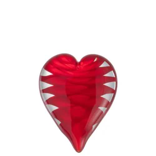 PRESSE PAPIER COEUR COUCHE VERRE ROUGE