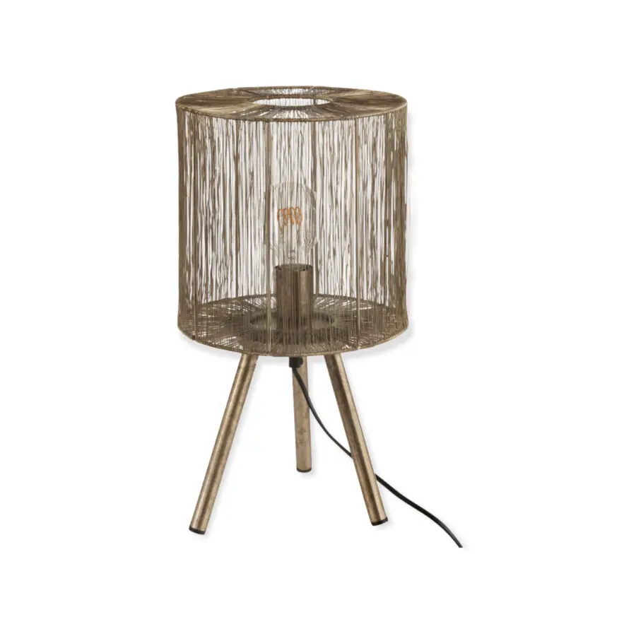 Lampe de table - Métal antique - Marron - S