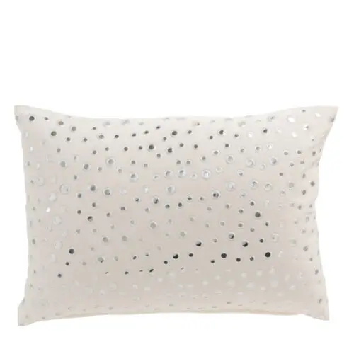 COUSSIN RECTANGULAIRE MIROIRS VELOURS BLANC