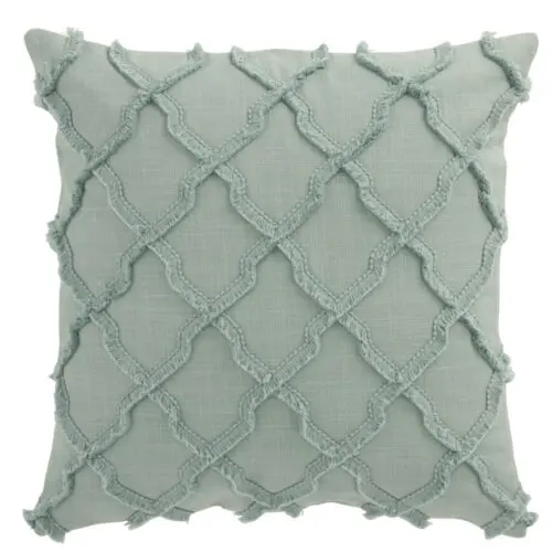 COUSSIN LOSANGES ONDULES COTON MENTHE