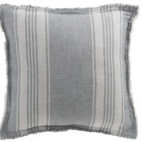 COUSSIN LIGNES IRREGULIERES COTON BLEU/BLANC