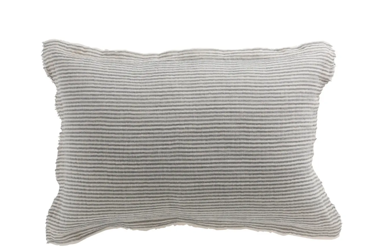 COUSSIN RECTANGULAIRE LIGNES BLEU/BLANC
