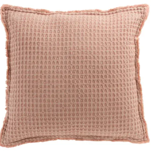COUSSIN GAUFRE COTON ROSE CLAIR
