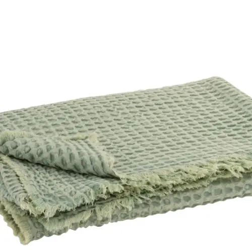 Plaid PLAID GAUFRE COTON VERT CLAIR