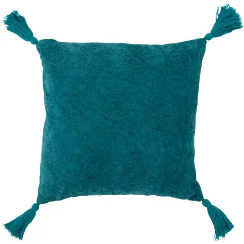 Coussin et plaid COUSSIN CARRE FAYOLA COTON TURQUOISE