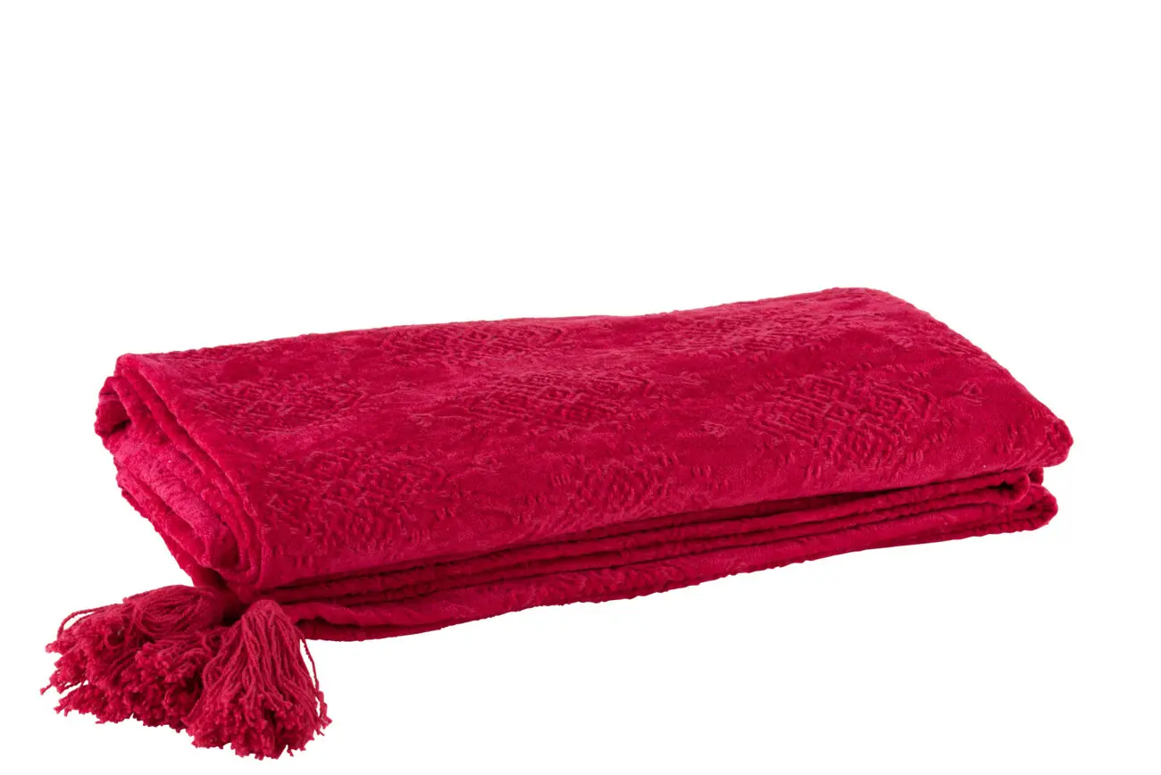 PLAID FAYOLA COTON ROSE FONCE