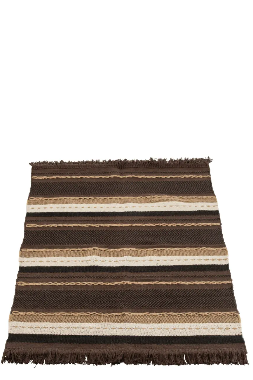 PLAID ETHNIQUE COTON MARRON/NOIR/BEIGE