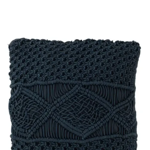 COUSSIN MACRAME CARRE COTON BLEU