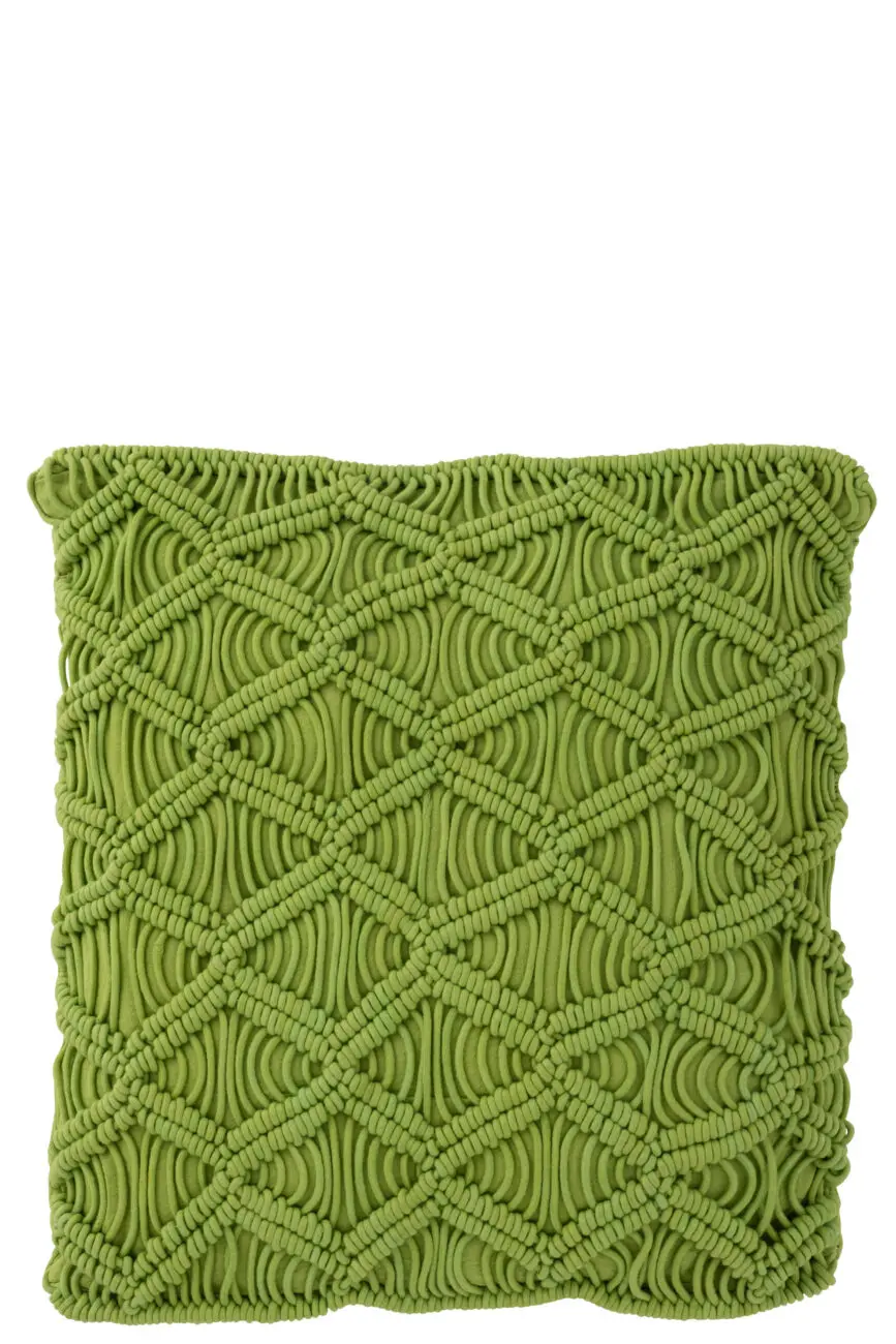 COUSSIN MACRAME CARRE COTON VERT