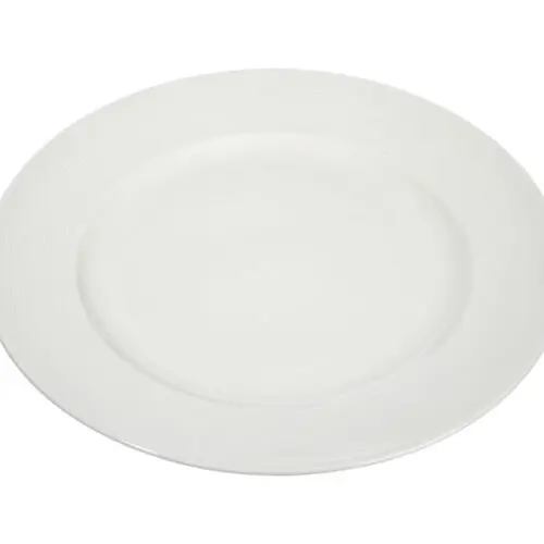 ASSIETTE RAYE PORC BLANC 20X20X2CM