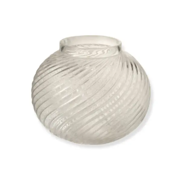 Vase rond rayures relief Valino - Verre - Transparent - S