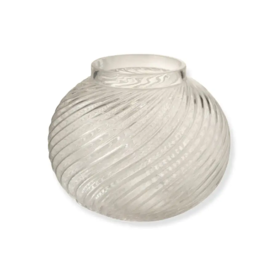 Vase rond rayures relief Valino - Verre - Transparent - S