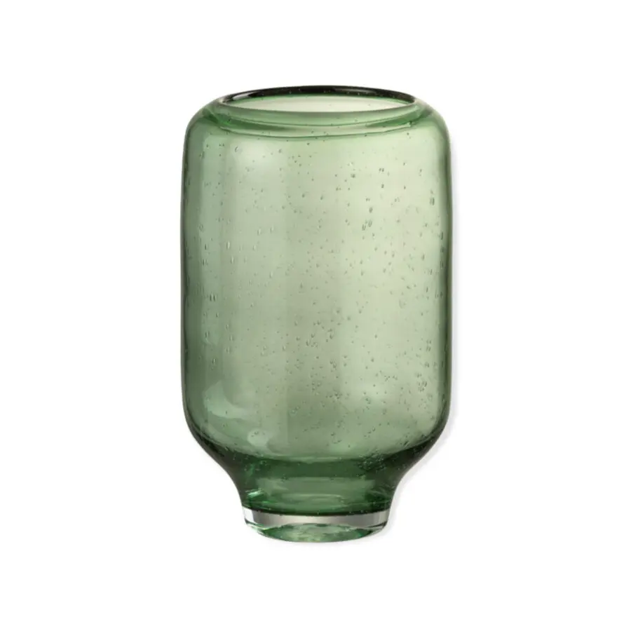 Vase rond sur pied Nora - Verre - Vert clair - L