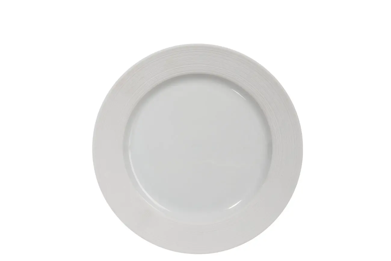 ASSIETTE LIGNE PORCELAINE BLANC 21X21X2,5CM ASSIETTE LIGNE PORCELAINE BLANC 21X21X2,5CM