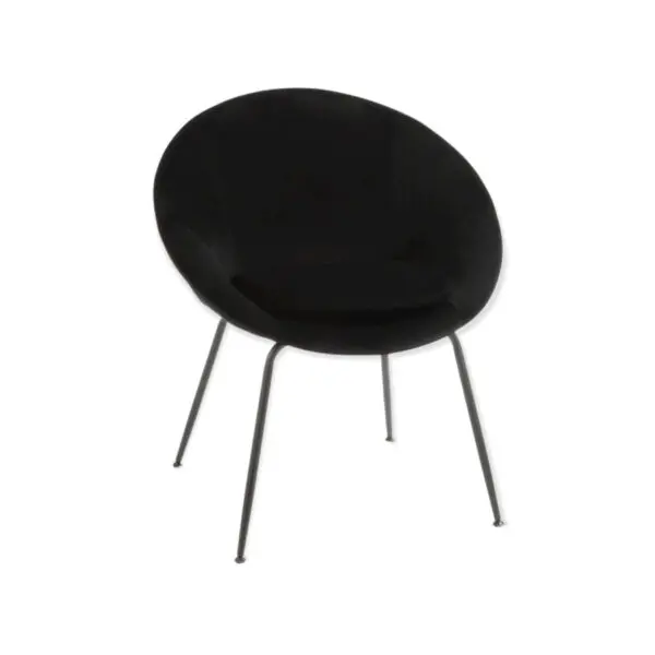 Fauteuil velours Fauteuil rond en velours noir Olina