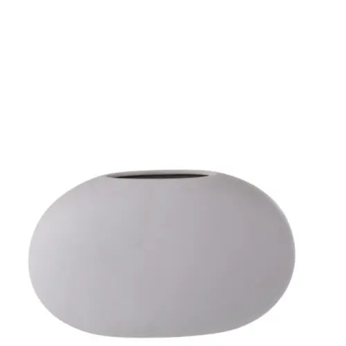 VASE OVALE PLAT CERAMIQUE MAUVE CLAIR