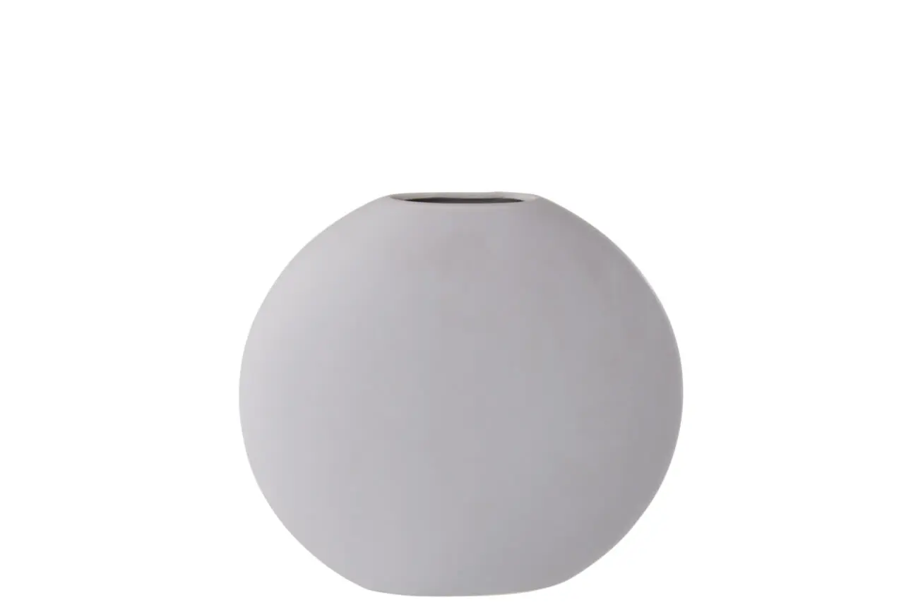 VASE ROND PLAT CERAMIQUE MAUVE CLAIR