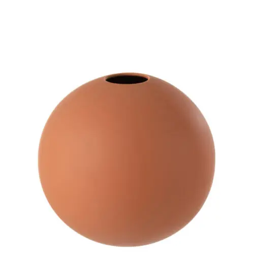 VASE BOULE CERAMIQUE ROUILLE LARGE