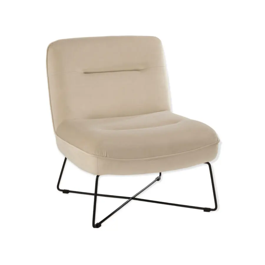 fauteuil en velours blanc Loune J-line by Jolipa