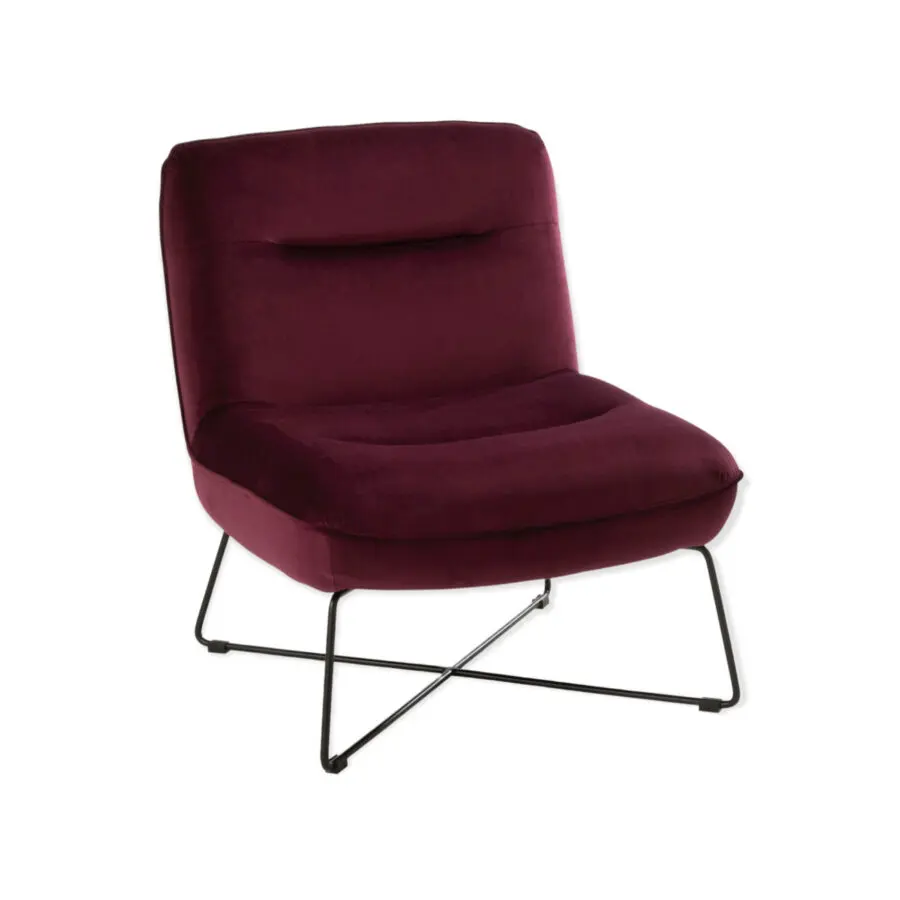 fauteuil en velours bordeaux J-line by Jolipa. fauteuil velours burgundy